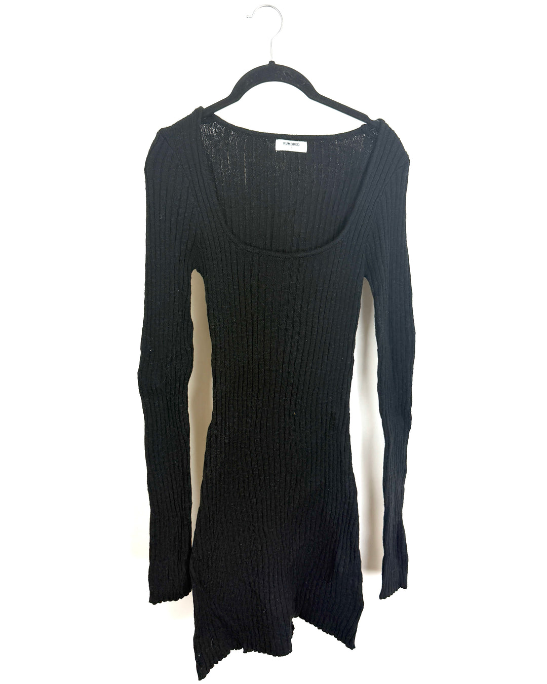 Black Long Sleeved Sweater Mini Dress - Size 00/0