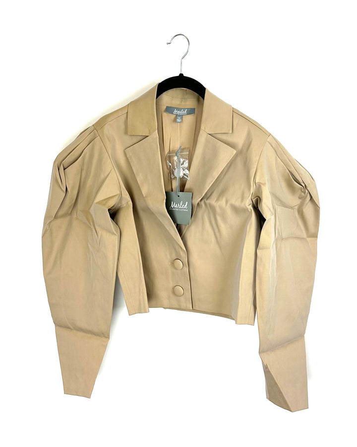 Cropped Tan Trench Coat - Size XS