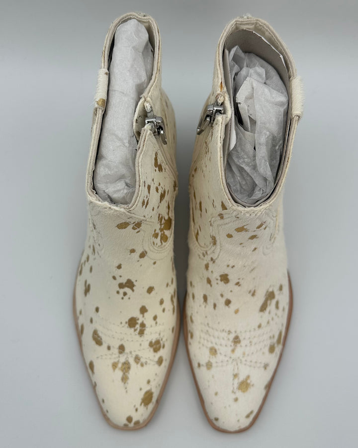 White & Gold Western Bootie - Size 6.5 and 8