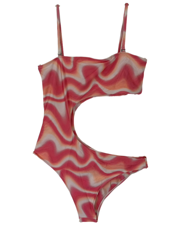 Pink Cut Out One Piece Swimsuit - S, M, L, XL, XXL