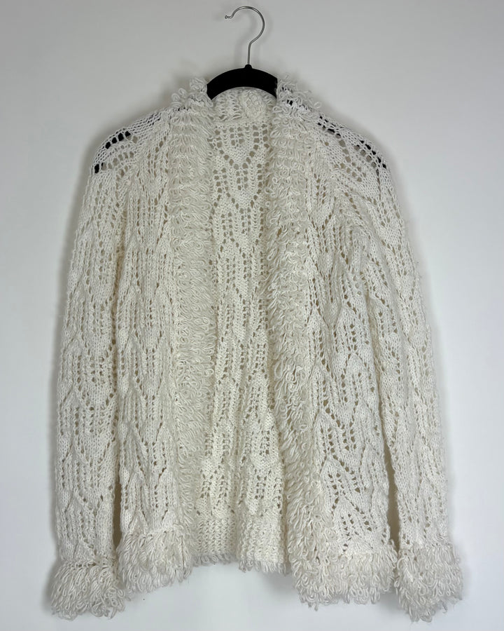 White Crochet Sweater - Size 4/6