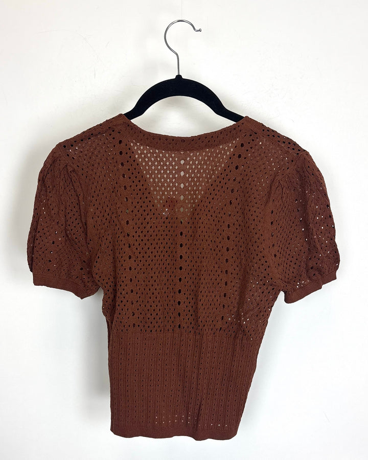 Mocha Pointelle Top - Size 2/4