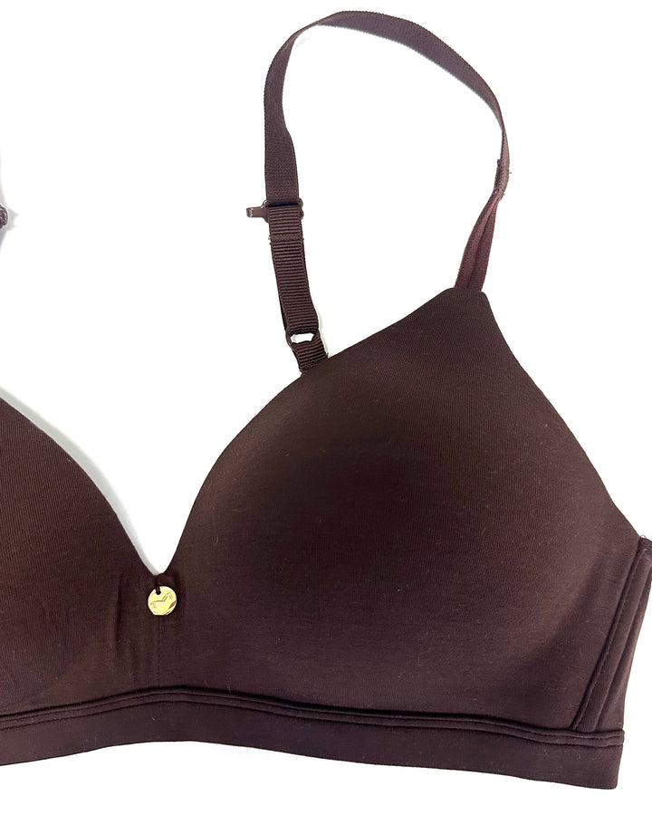 Chocolate Brown Wireless T-Shirt Bra - 34B