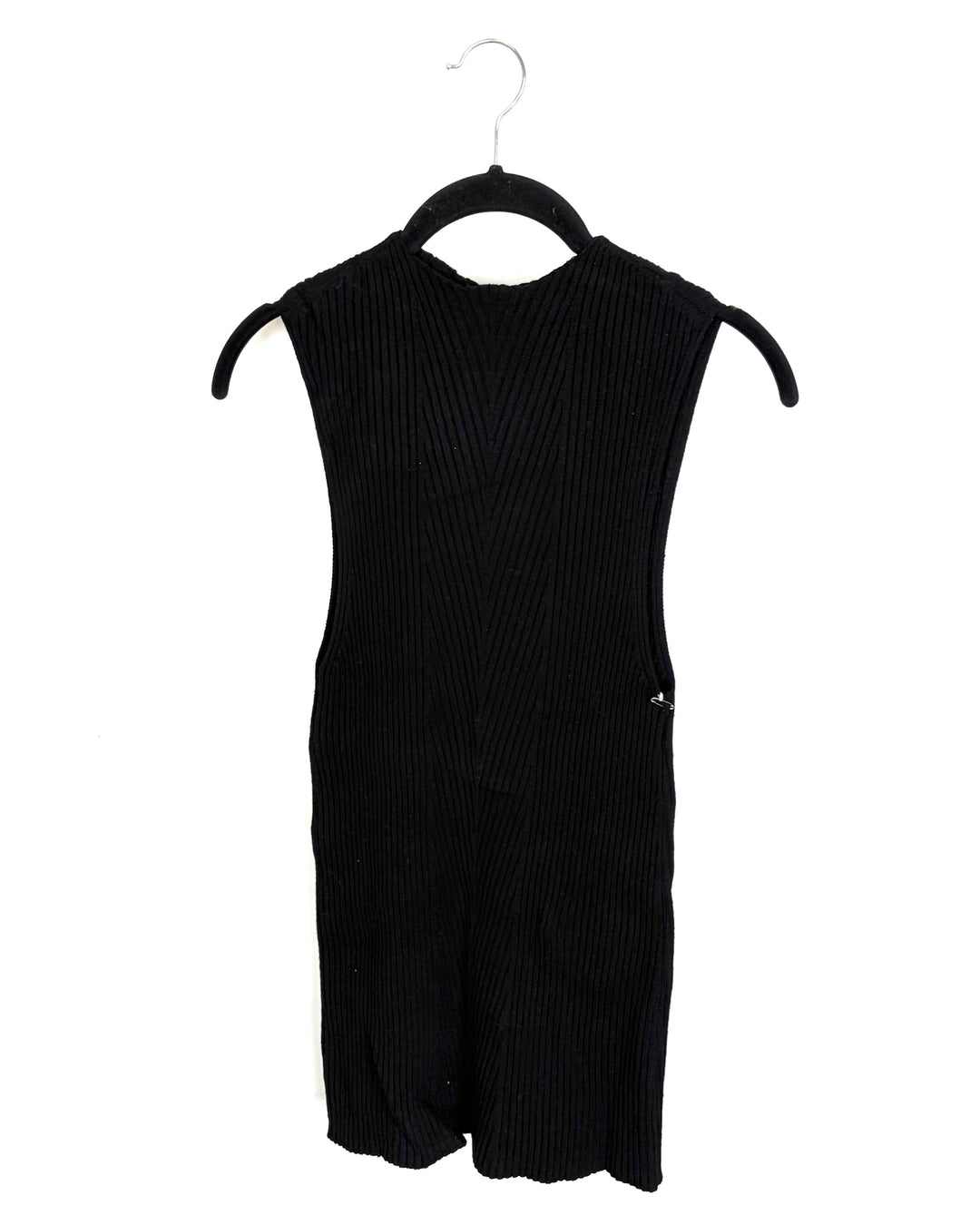 Black Ribbed Knit Tunic Top - Size 2/4