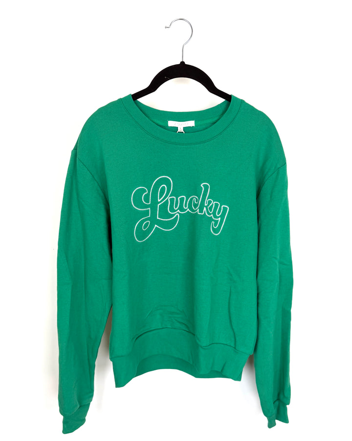 Green "Lucky" Sweatshirt - Size 2/4