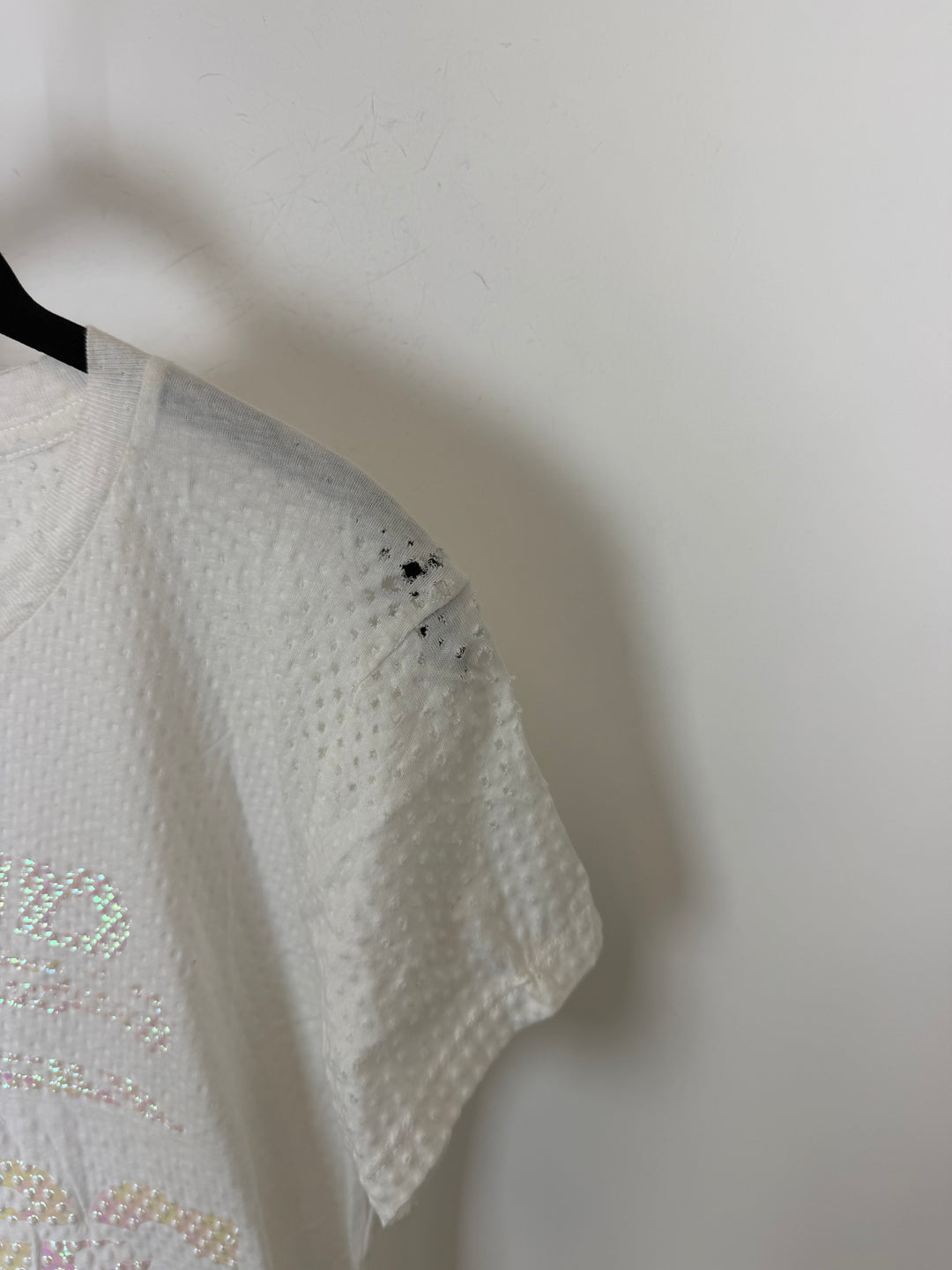 White Holographic Logo T-Shirt - Size 0/2