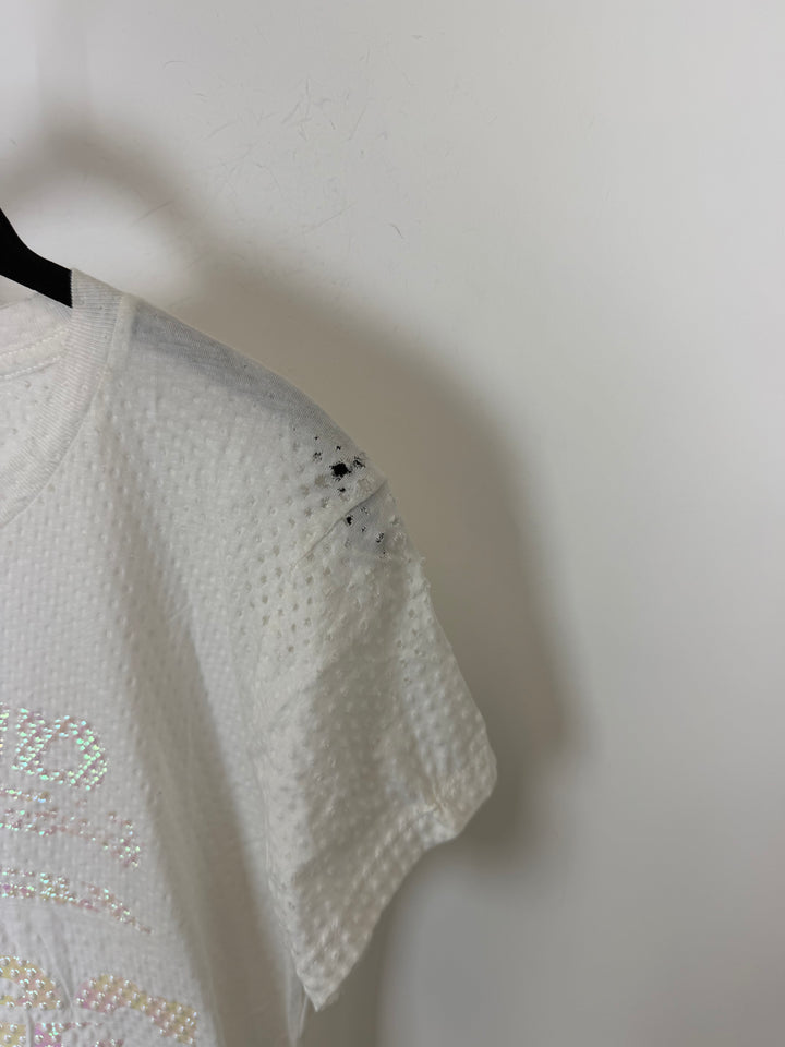 White Holographic Logo T-Shirt - Size 0/2