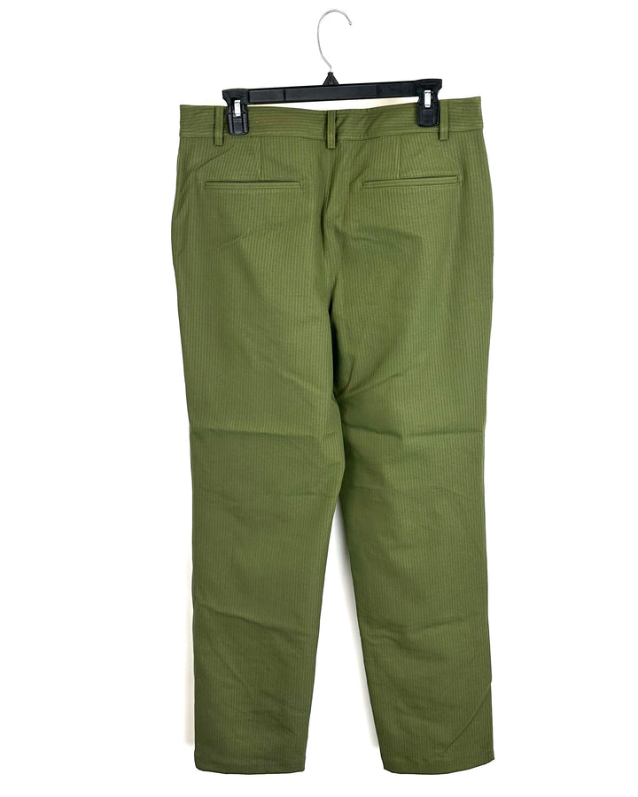 Men's Green Striped Trousers - Size 32