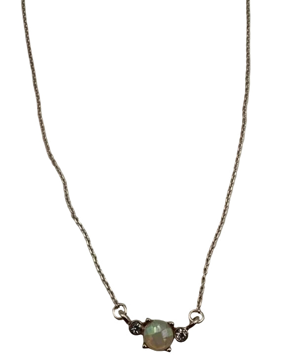 Dainty White Gemstone Necklace