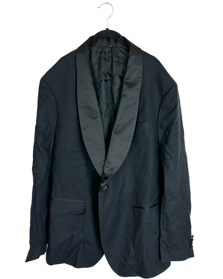 Mens Black Linen Blazer - Size 52R