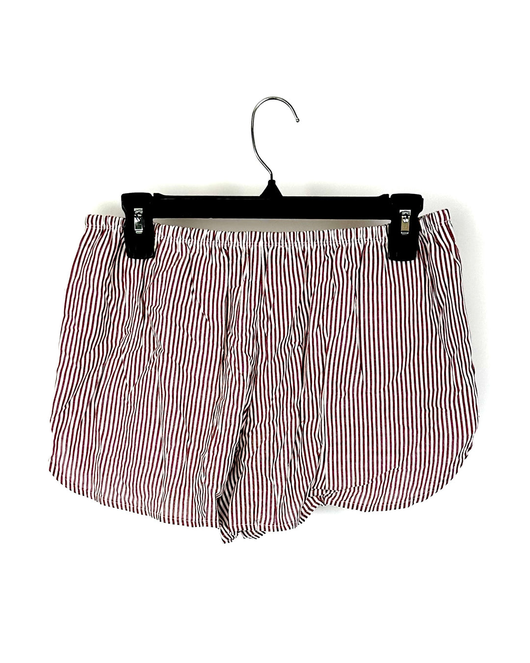 Purple and White Striped Lounge Shorts - Small