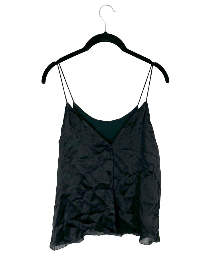 Textured Black Butterfly Opening Tank - Size 2-4