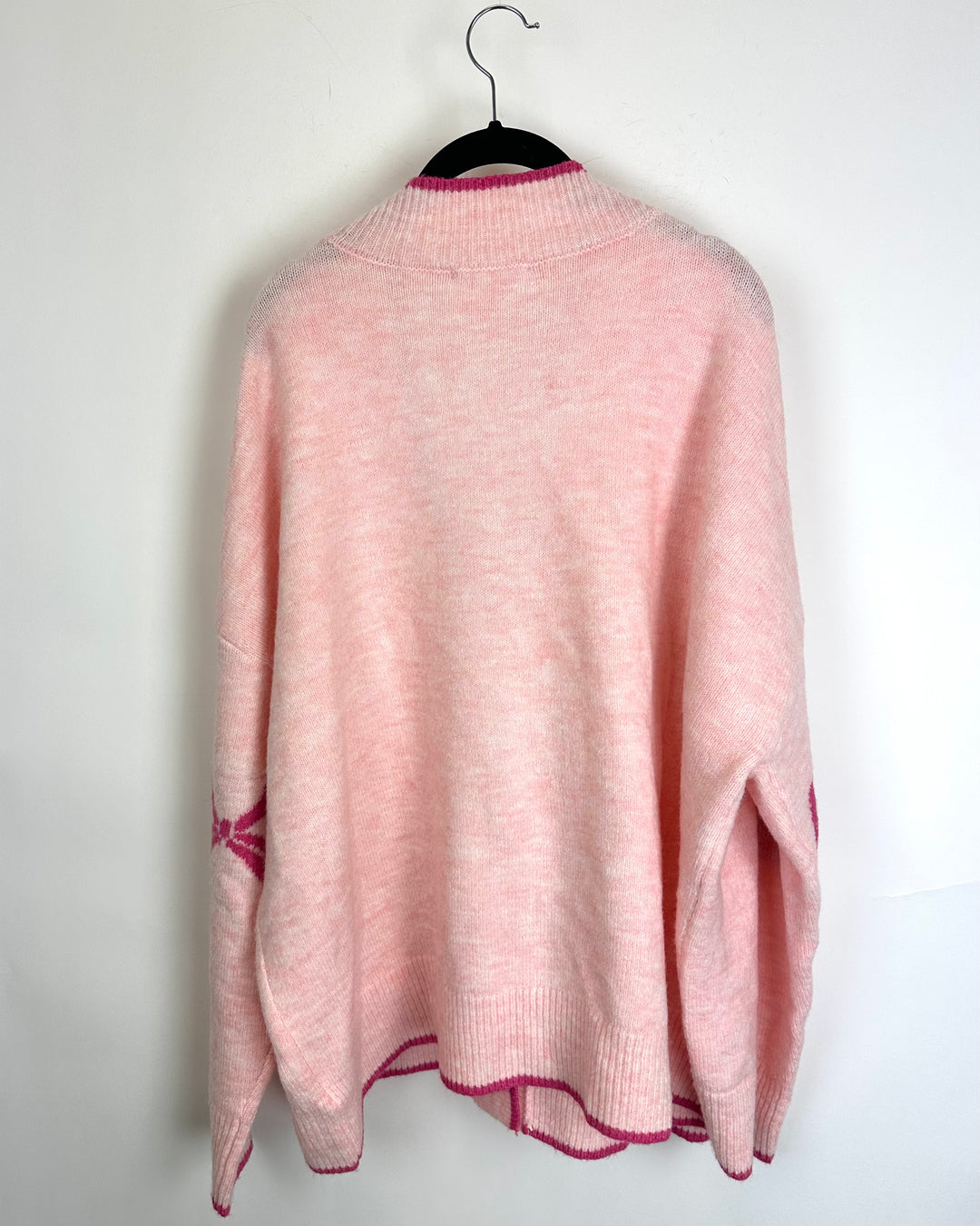 Pink Heather Bow Cardigan - Size 14/16