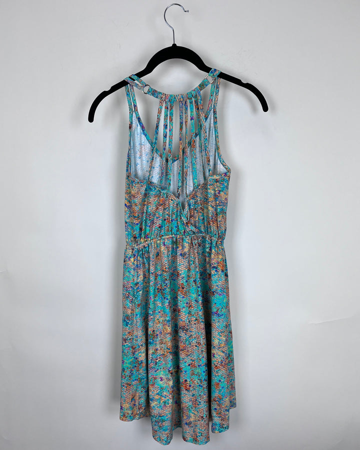 Bright Multi Color Snake Print Coverup - Size 2/4