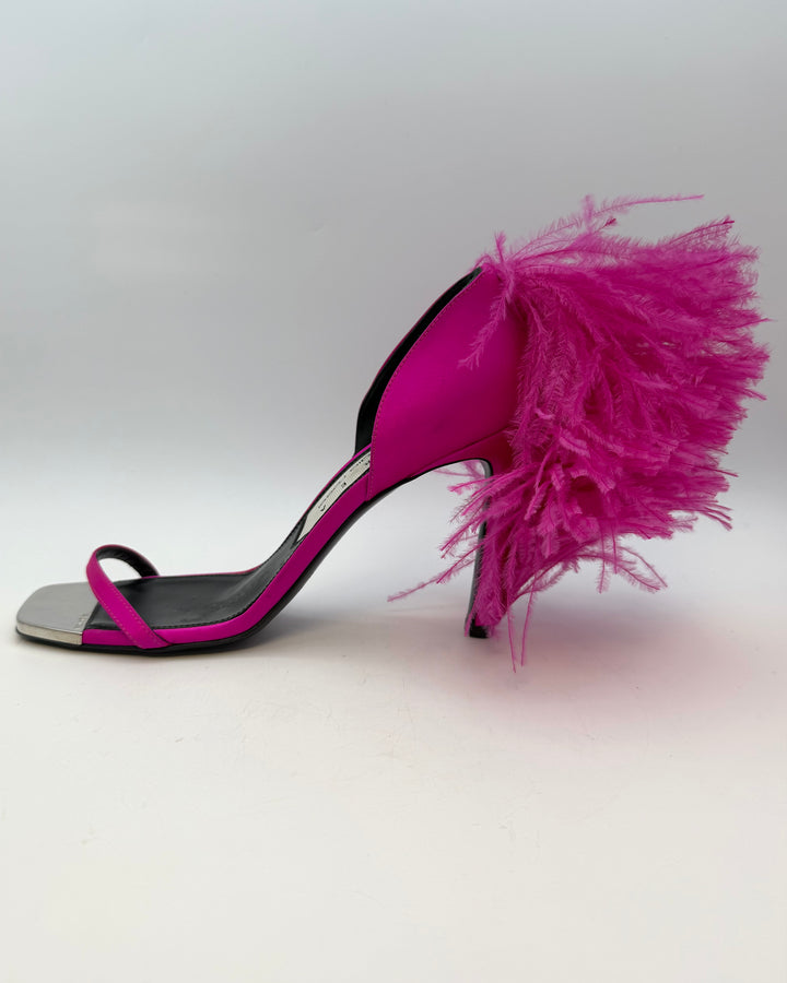 Hot Pink Feather Heels - Size 38 and 40