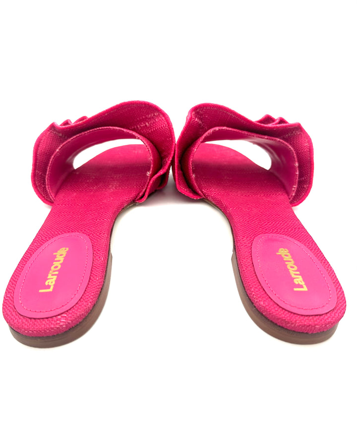 Pink Raffia Ruffle Sandal - Size 6.5