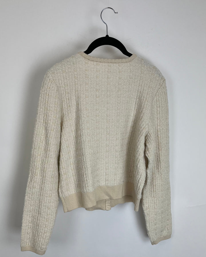 Beige Cardigan with Gold Buttons - Size 6/8