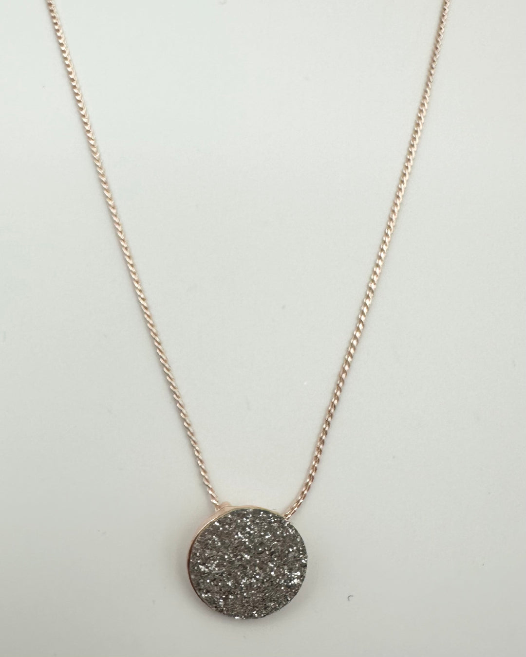 Silver Glitter Pendant Necklace