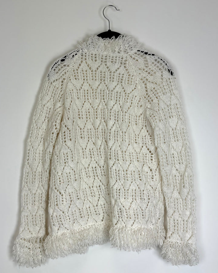 White Crochet Sweater - Size 4/6