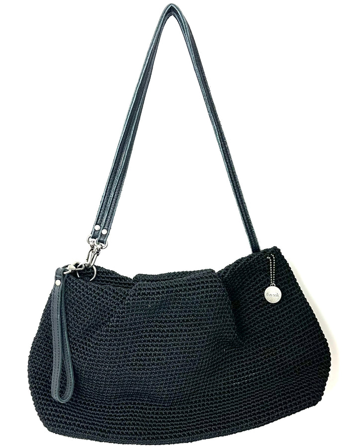 Black Crochet Bag With Adjustable Shoulder Strap