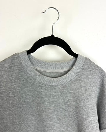 Heather Grey Rhinestone Heart Sweater - Size 6/8