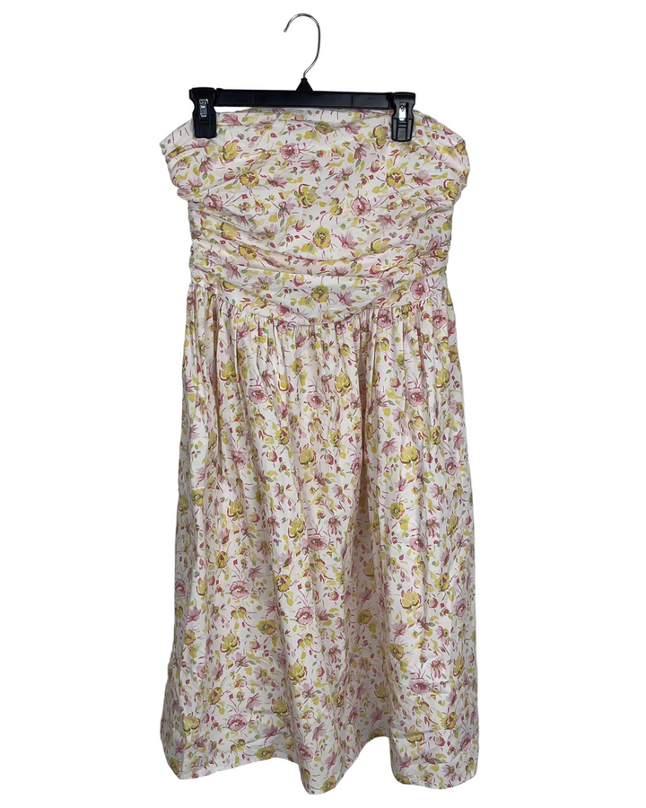 White, Yellow and Pink Floral Dress - Size 14/16