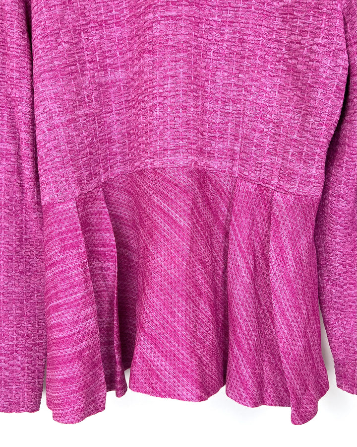 Magenta Pink Zipper Sweater - Size 14/16 Petite