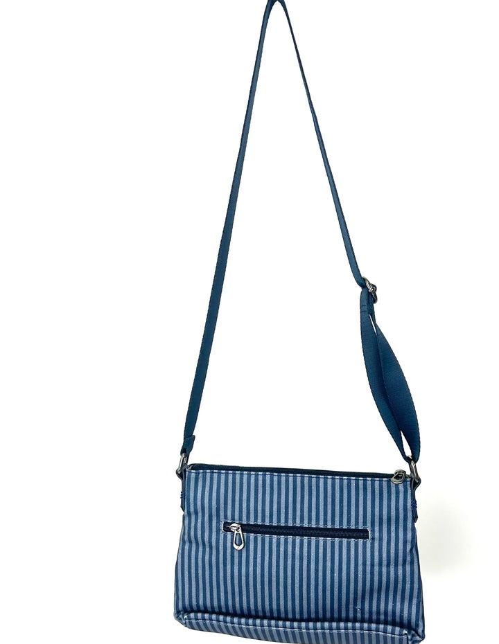 Blue Embroidered Crossbody Bag