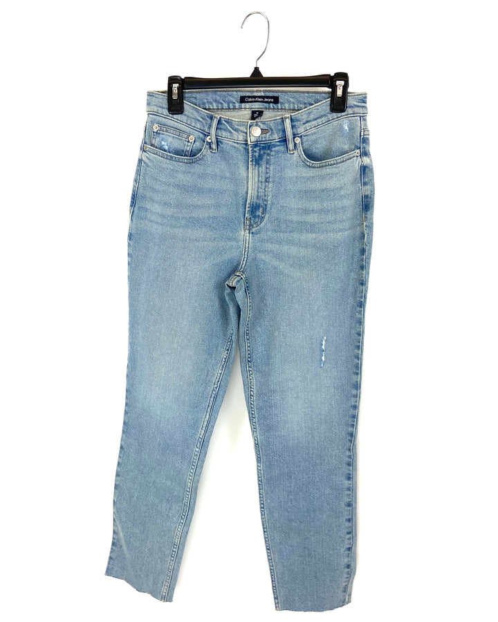 Distressed Super High Rise Slim Jean - Size 28