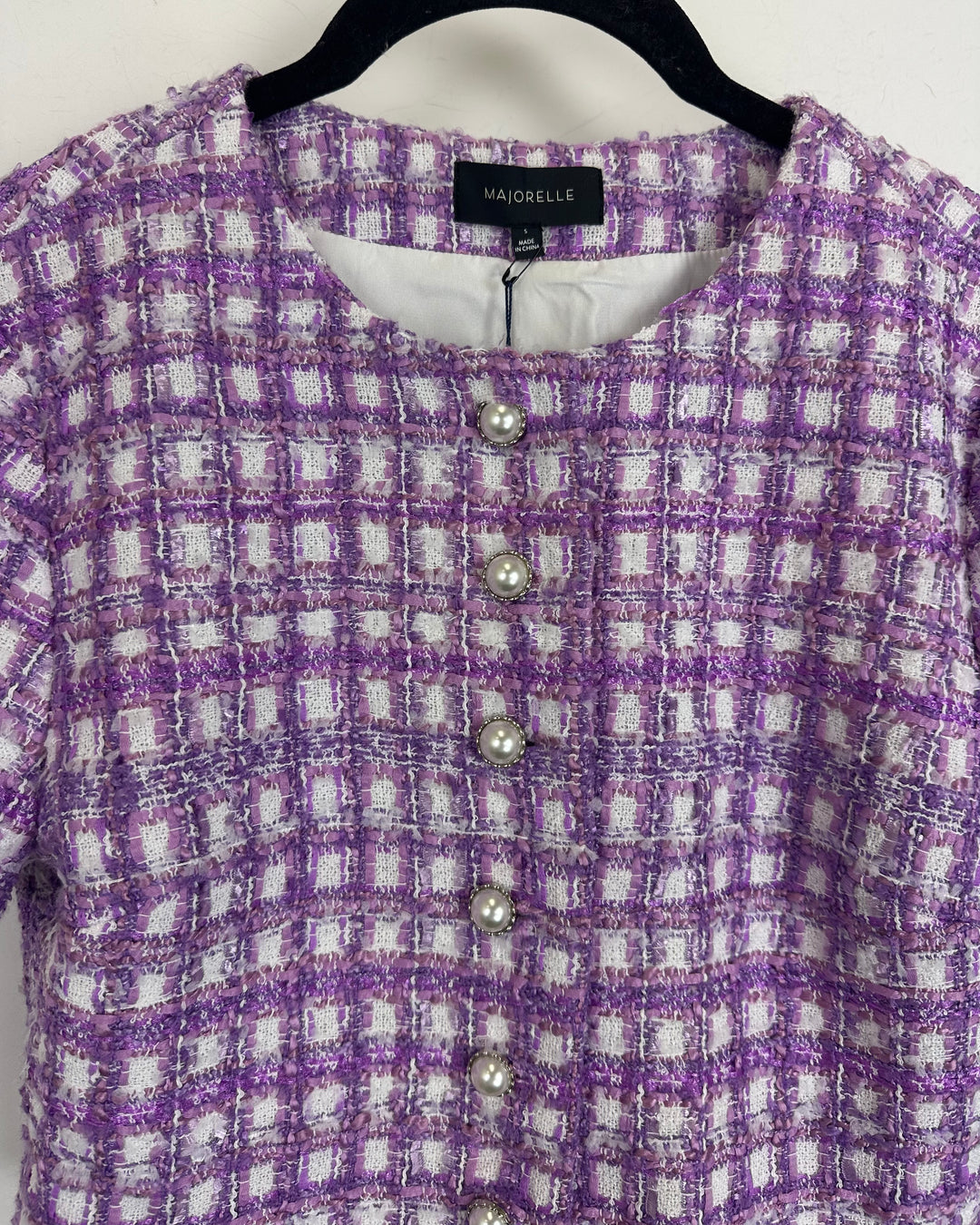Majorelle Purple Tweed Top - Small