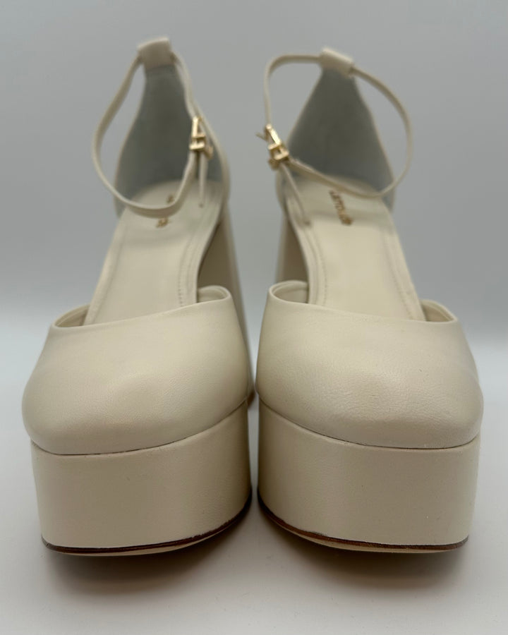 Cream Patent Leather Heels - Size 7.5, 8 and 8.5