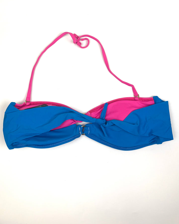 Bright Blue & Bright Pink Convertible Bikini Top - Small