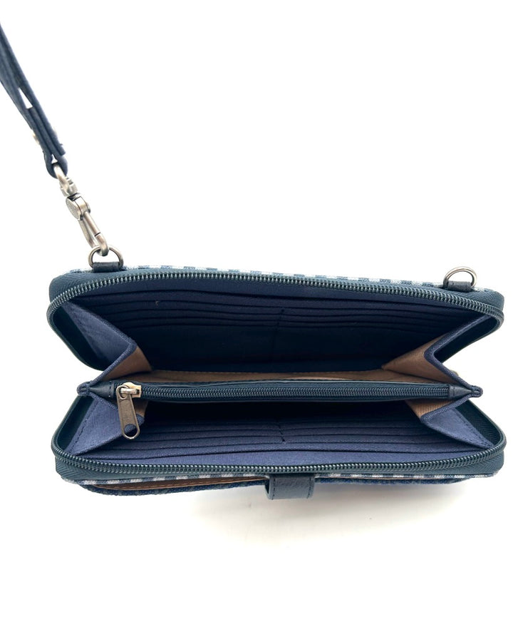 Blue Pattern Crossbody Bag / Wristlet