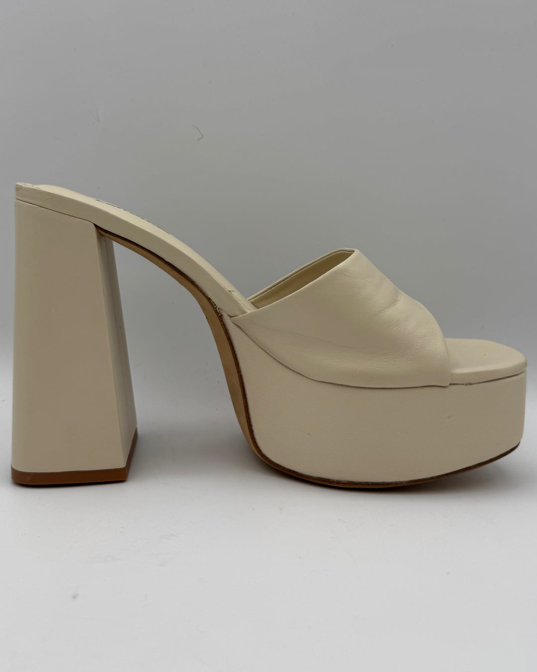 Cream Platform Mule - Size 9