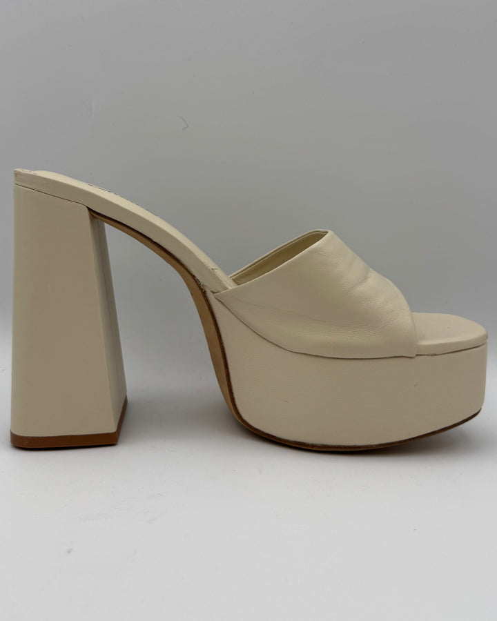 Cream Platform Mule - Size 9