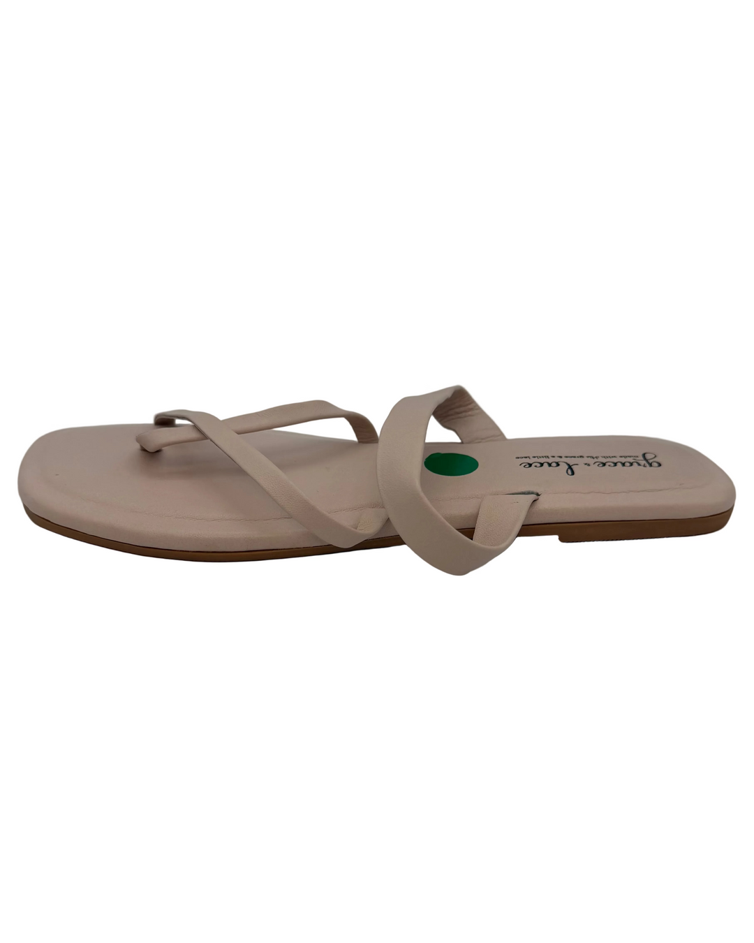 Blush Strappy Faux Leather Sandals - Size 7