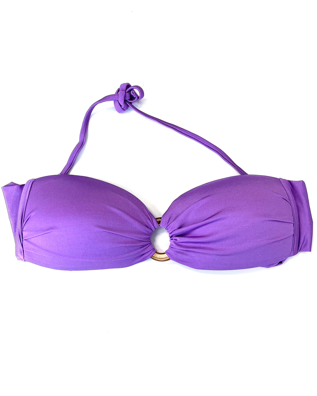 Bright Purple Ring Bandeau Bikini Top - Small
