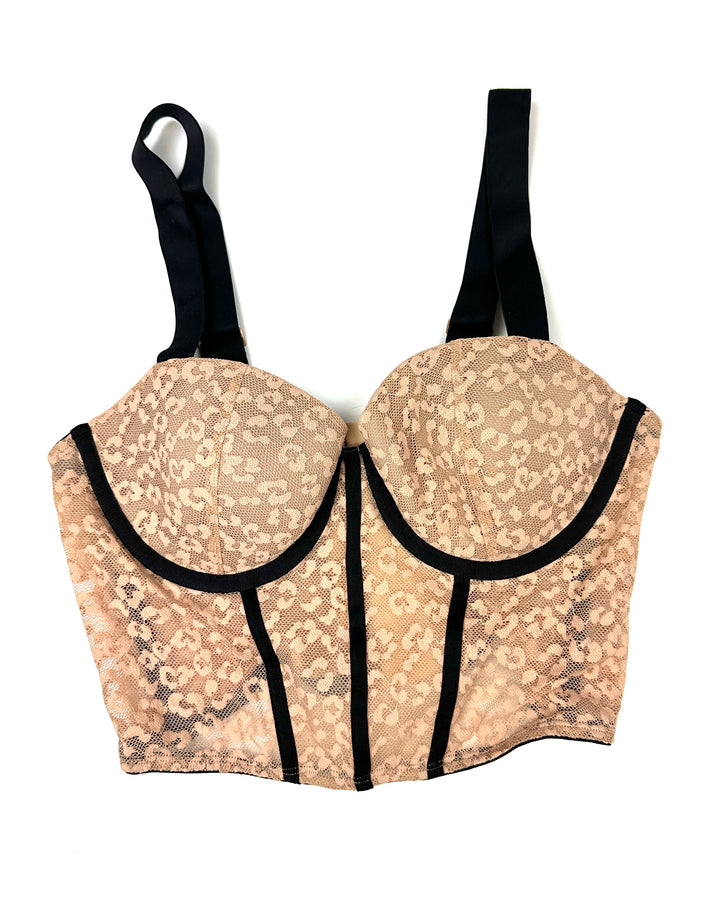 Leopard Print Corset Bra - 34C