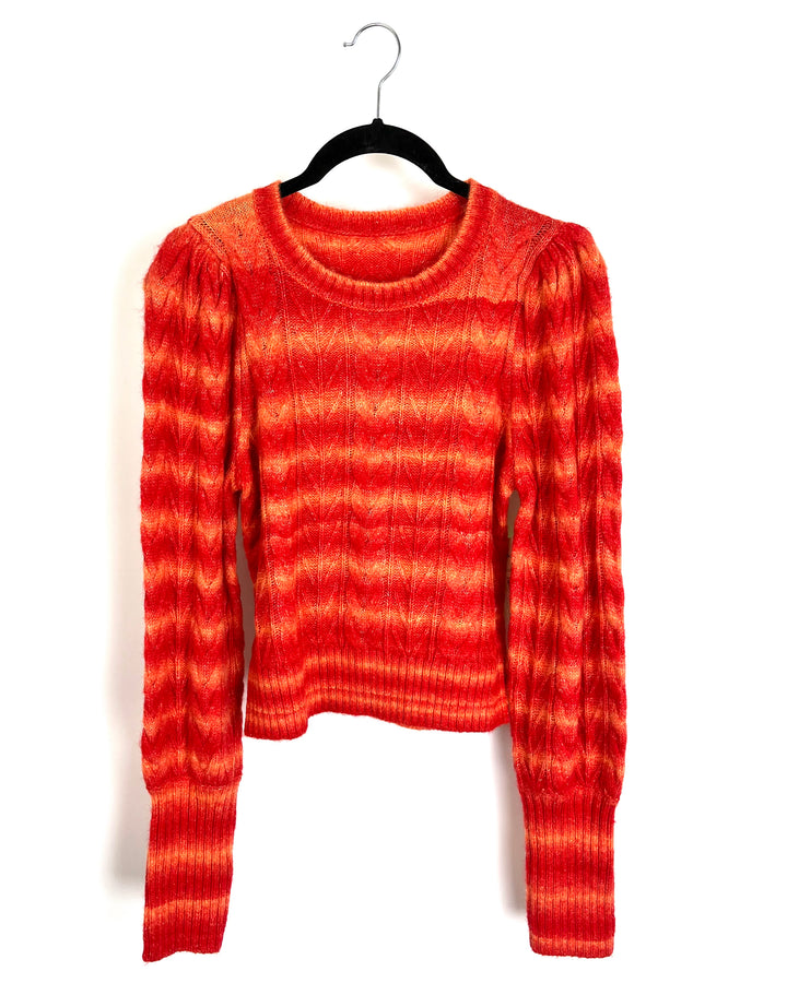 Orange and Red Cable Knit Top - Size 6/8