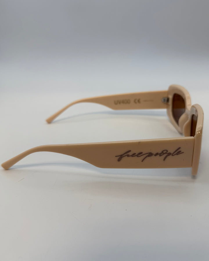 "I got my eye on you" Light Peach Rectangle Sunglasses