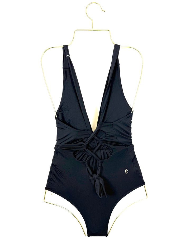 Black Cheeky Scrunch One Piece Swimsuit