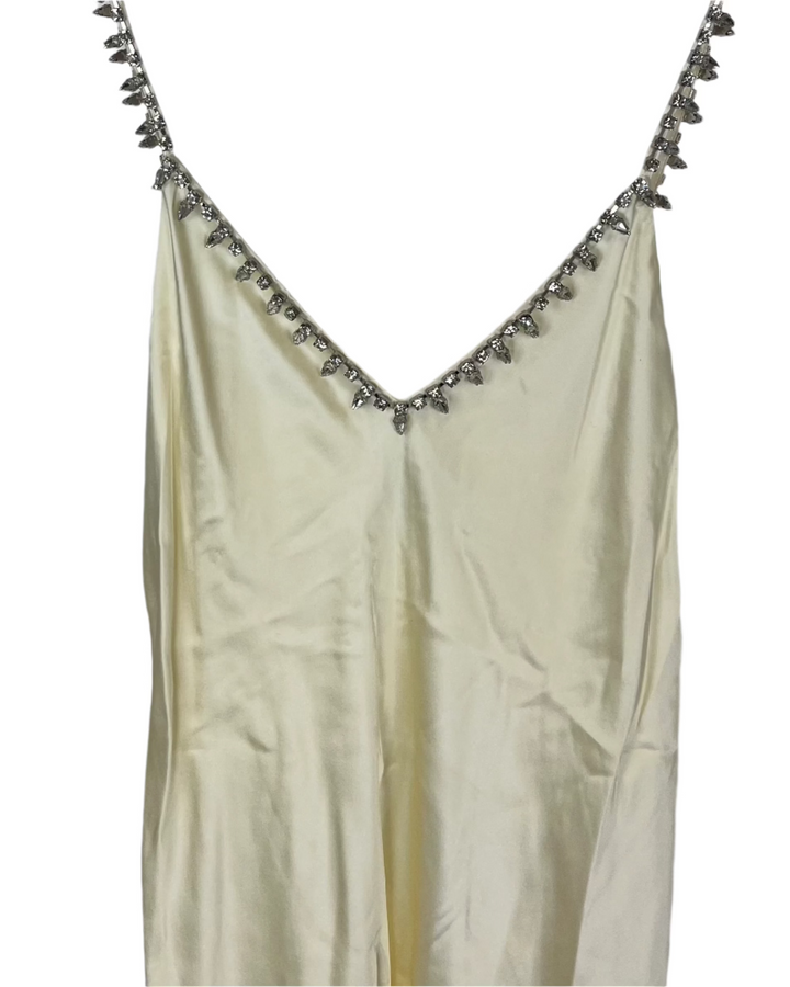 Ivory Silky Finish Slip Dress - Small