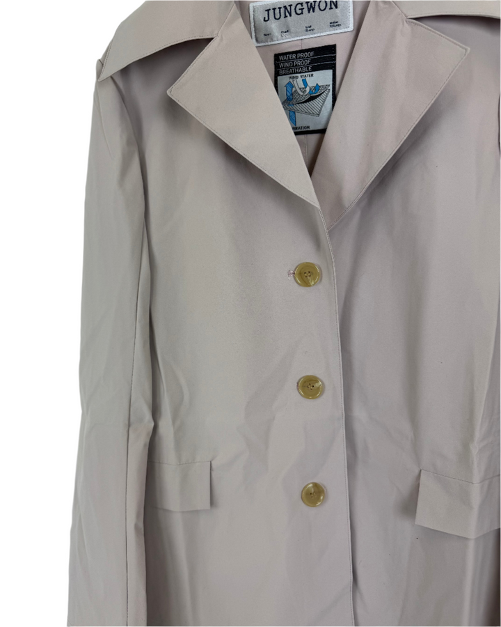 Light Mauve Button Down Raincoat - Size 0 - 6