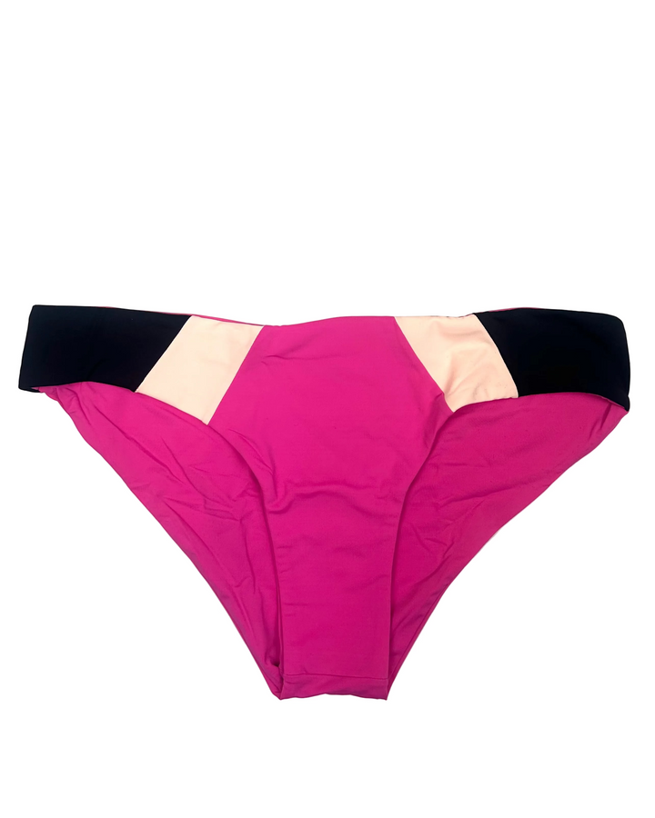 Bright Pink Colorblock Reversible Bikini Bottom - S, M, XL