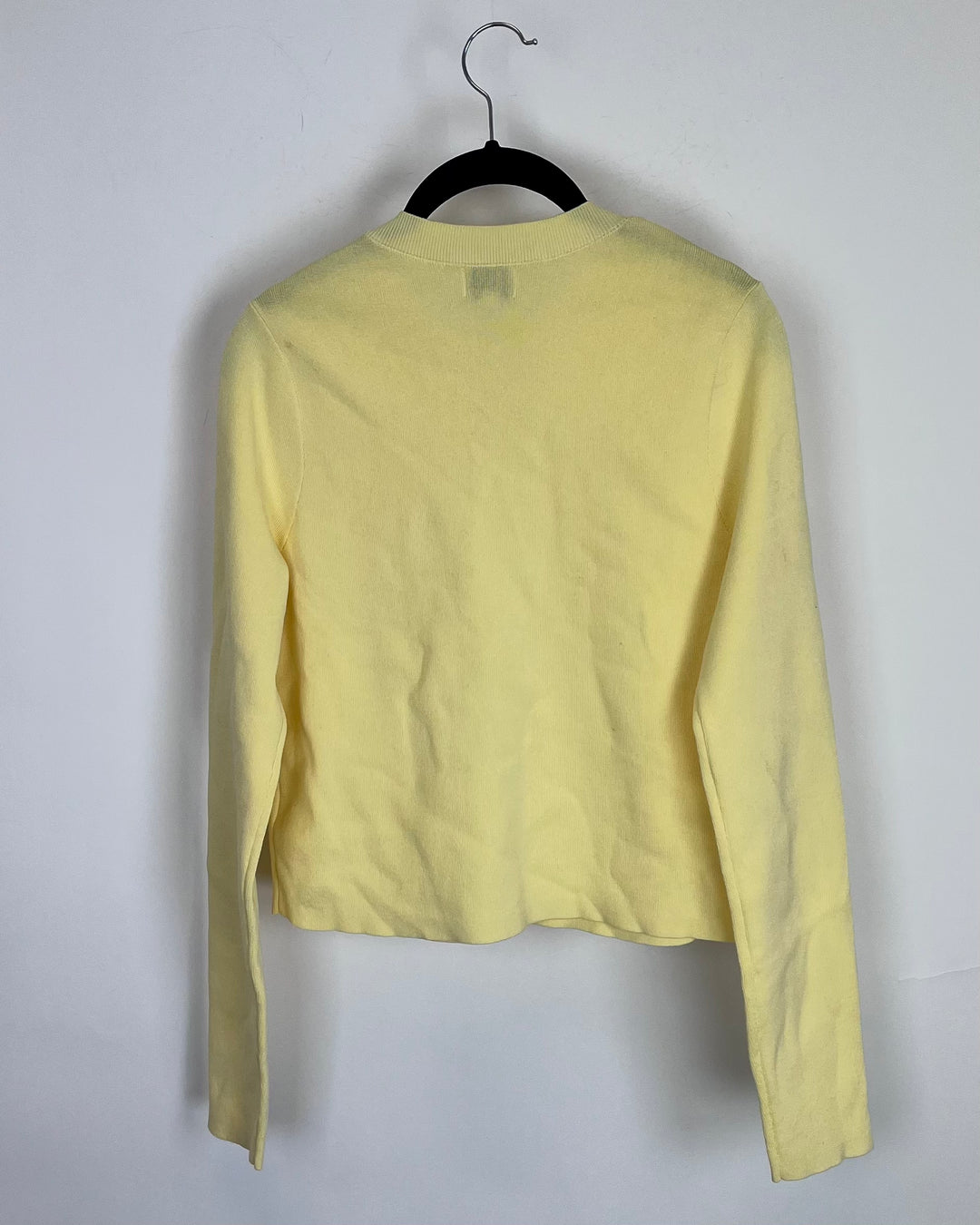 Pale Yellow Pearl Button Cardigan - Size 4/6