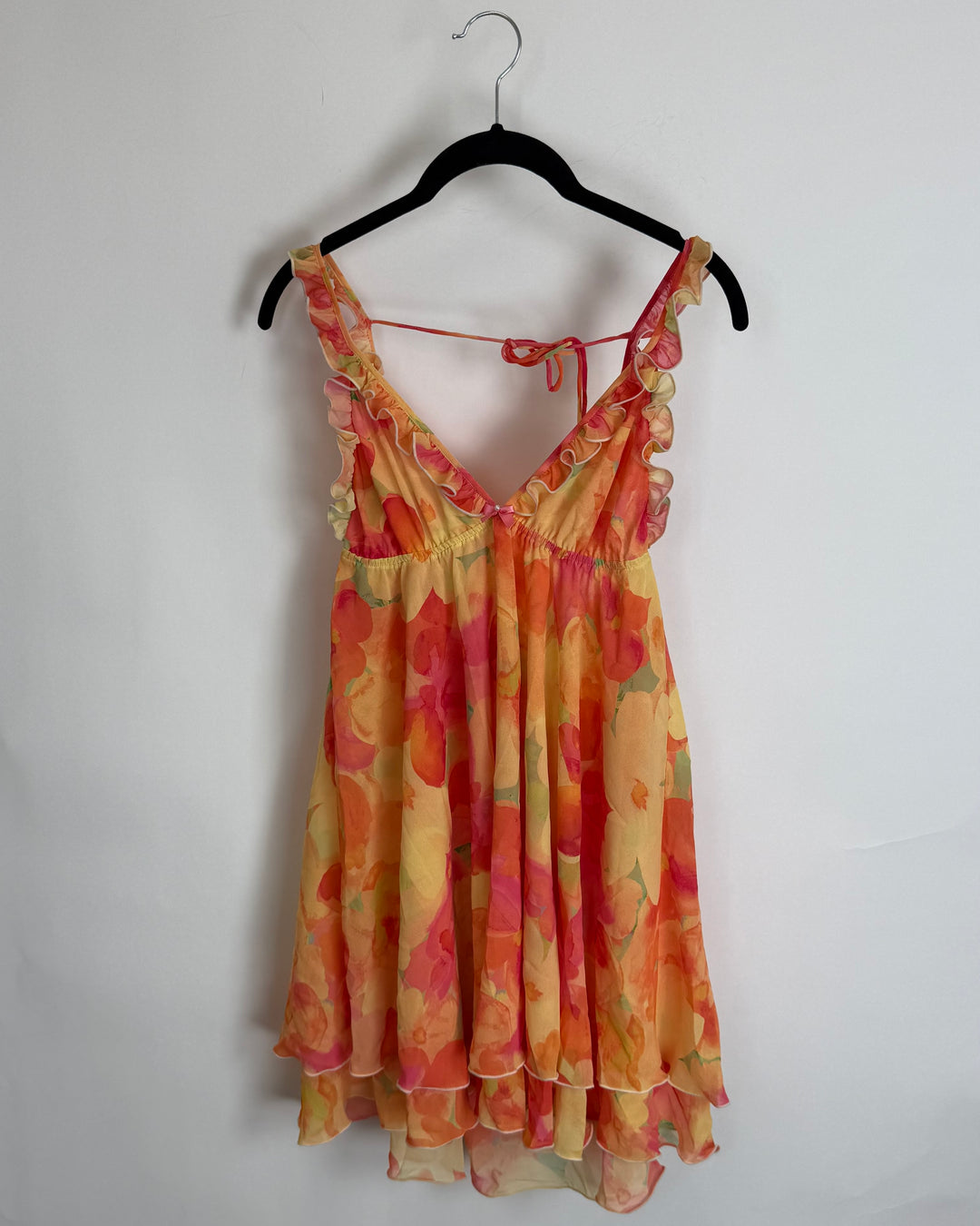 Orange Floral Ruffle Dress - Size 2/4