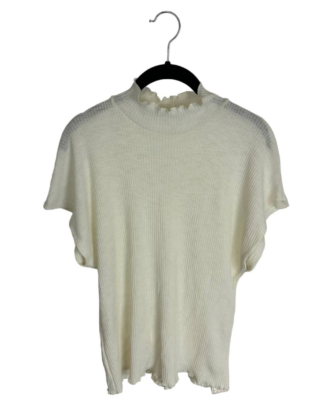 White Short Sleeve Turtle Neck - Size 6/8