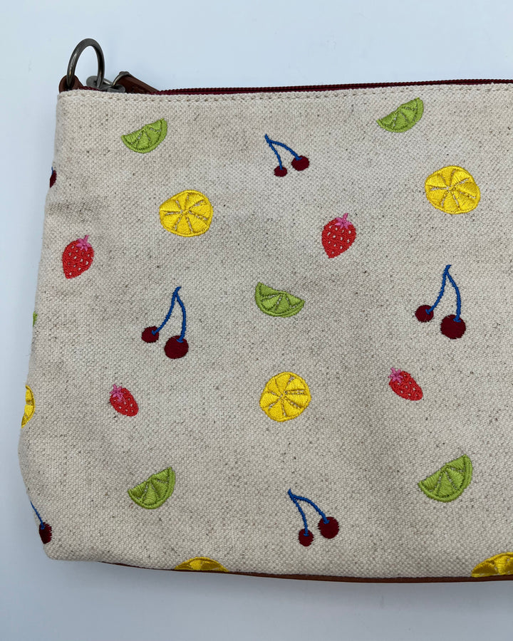 Canvas Fruit Embroidery Bag