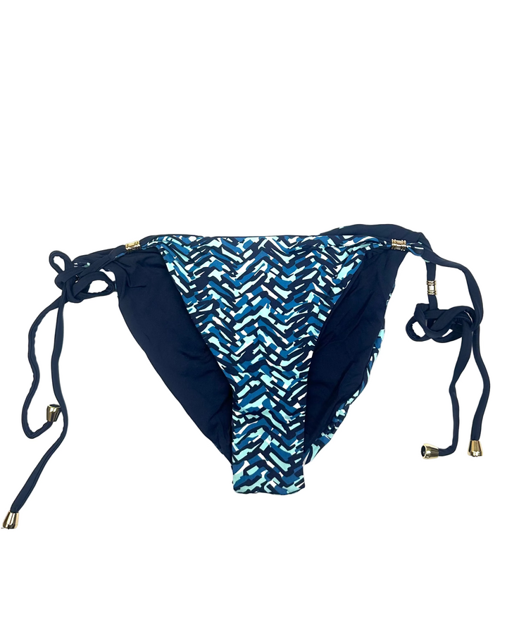 Shades of Blue Reversible Scrunch Tie Bikini Bottom - XS, S, M, XL