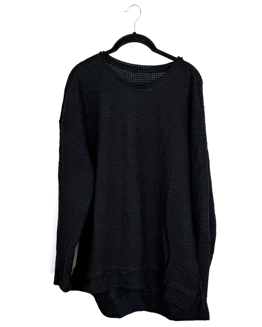 Black Waffle Knit Sweater Size 6/8